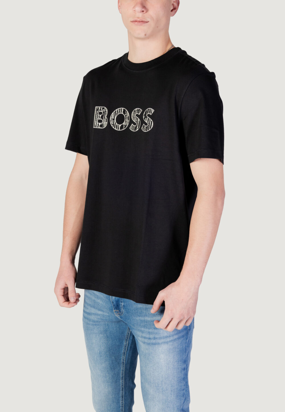 T-shirt Boss Te_logotexture 10262528 01 Nero - Foto 2