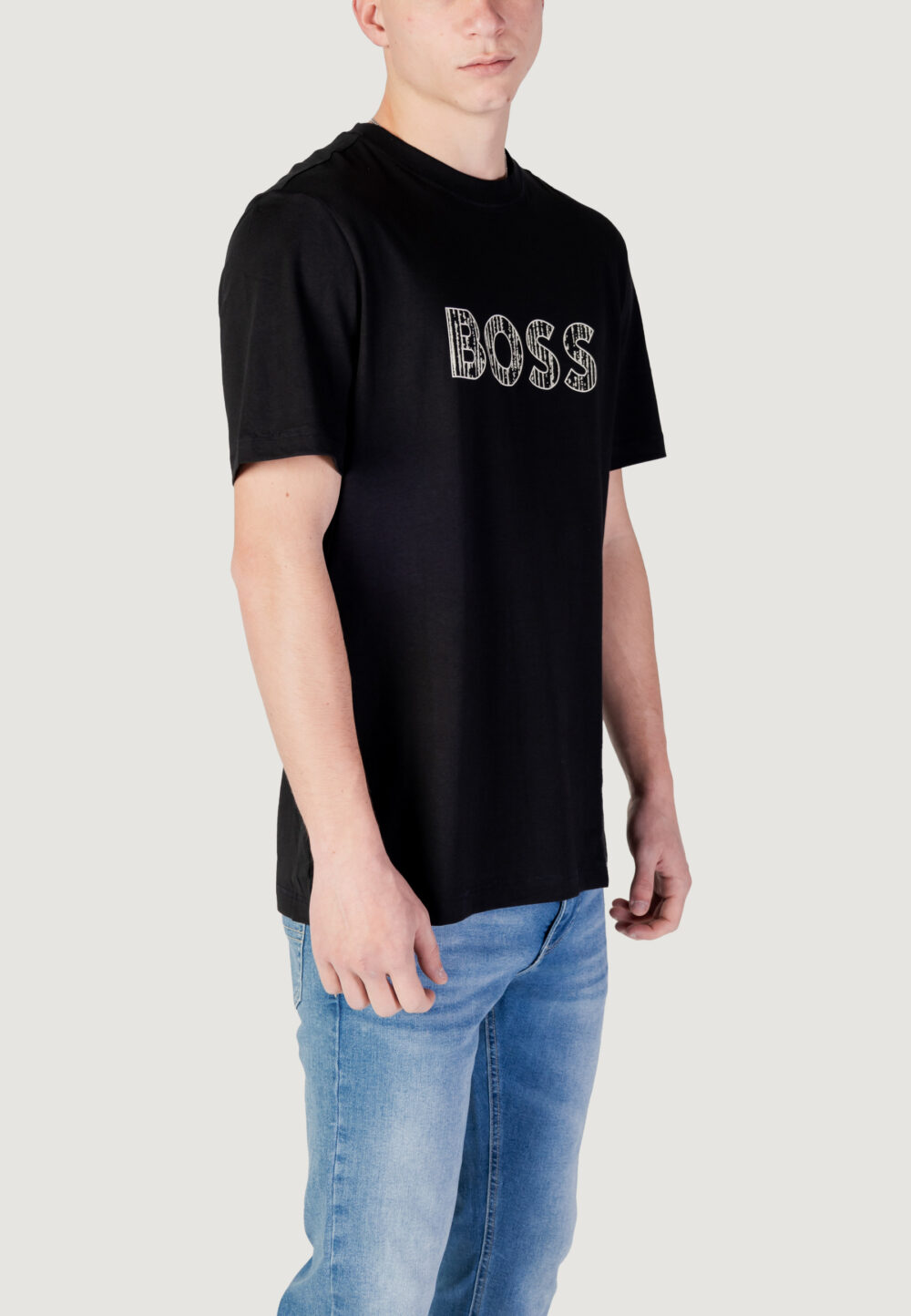 T-shirt Boss Te_logotexture 10262528 01 Nero - Foto 3