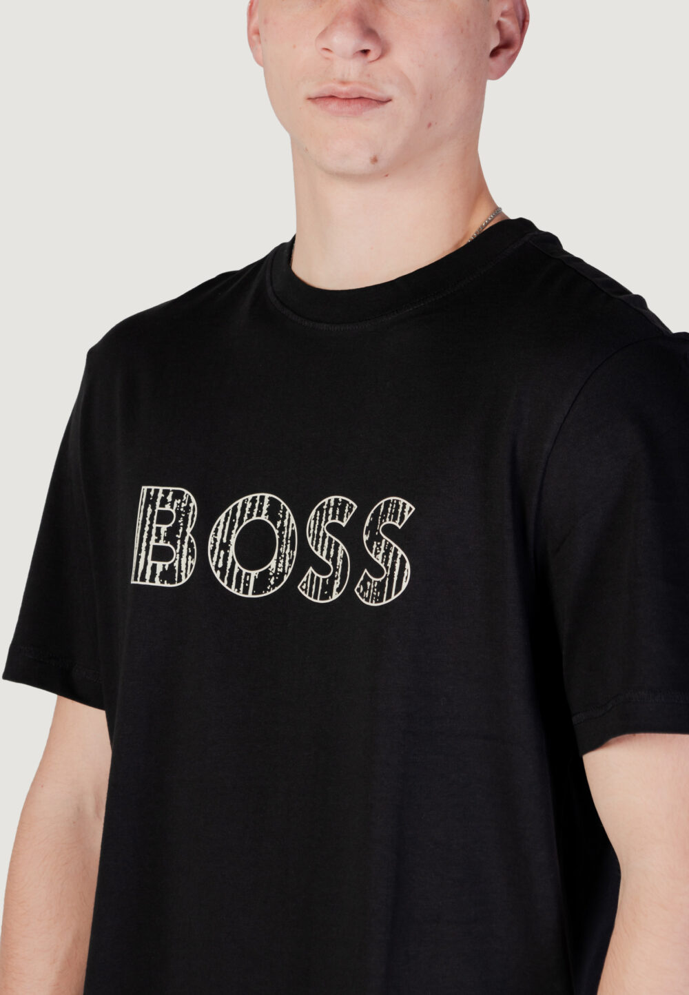 T-shirt Boss Te_logotexture 10262528 01 Nero - Foto 5