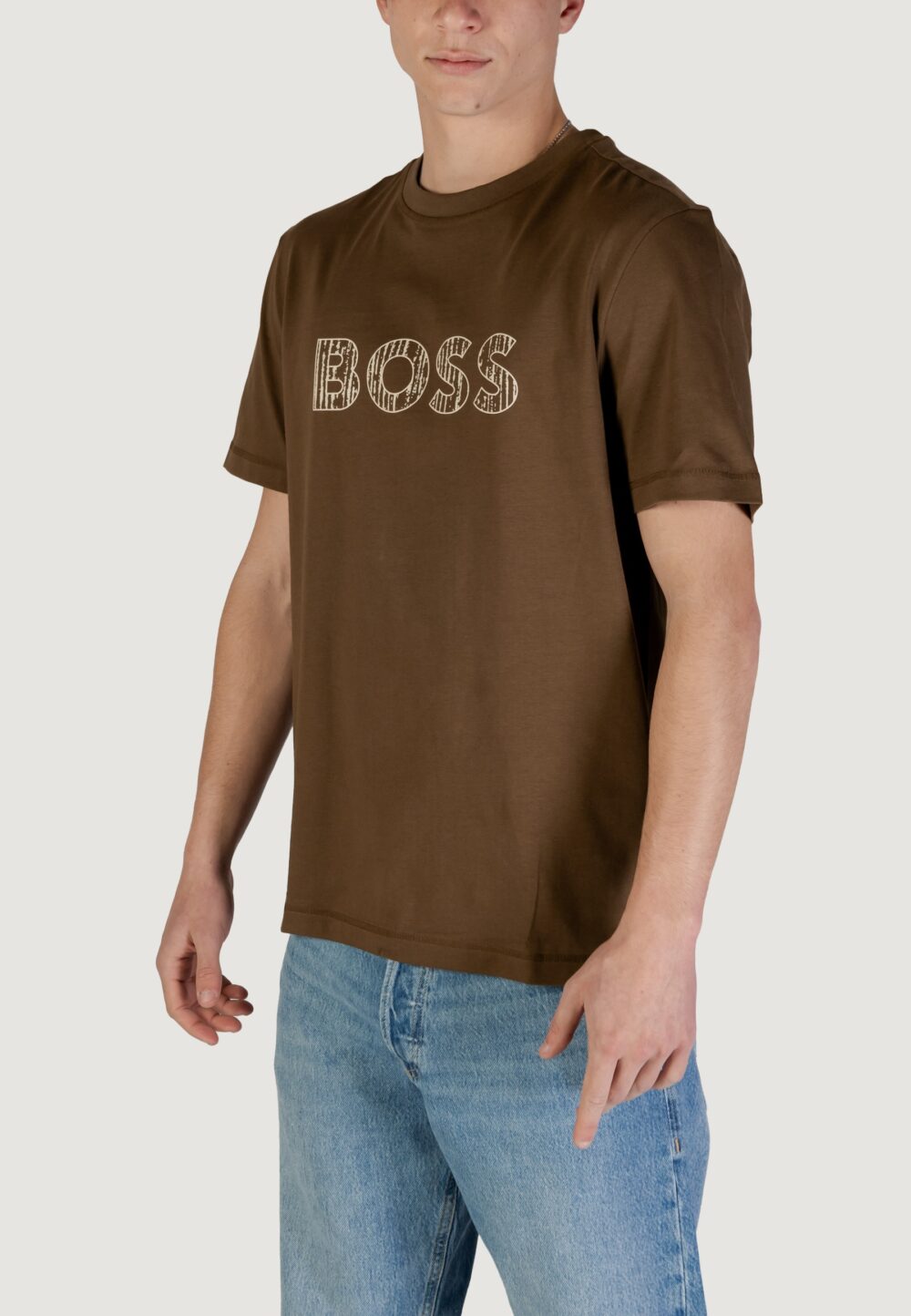 T-shirt Boss Te_logotexture 10262528 01 Verde Oliva - Foto 2