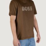 T-shirt Boss Te_logotexture 10262528 01 Verde Oliva - Foto 3