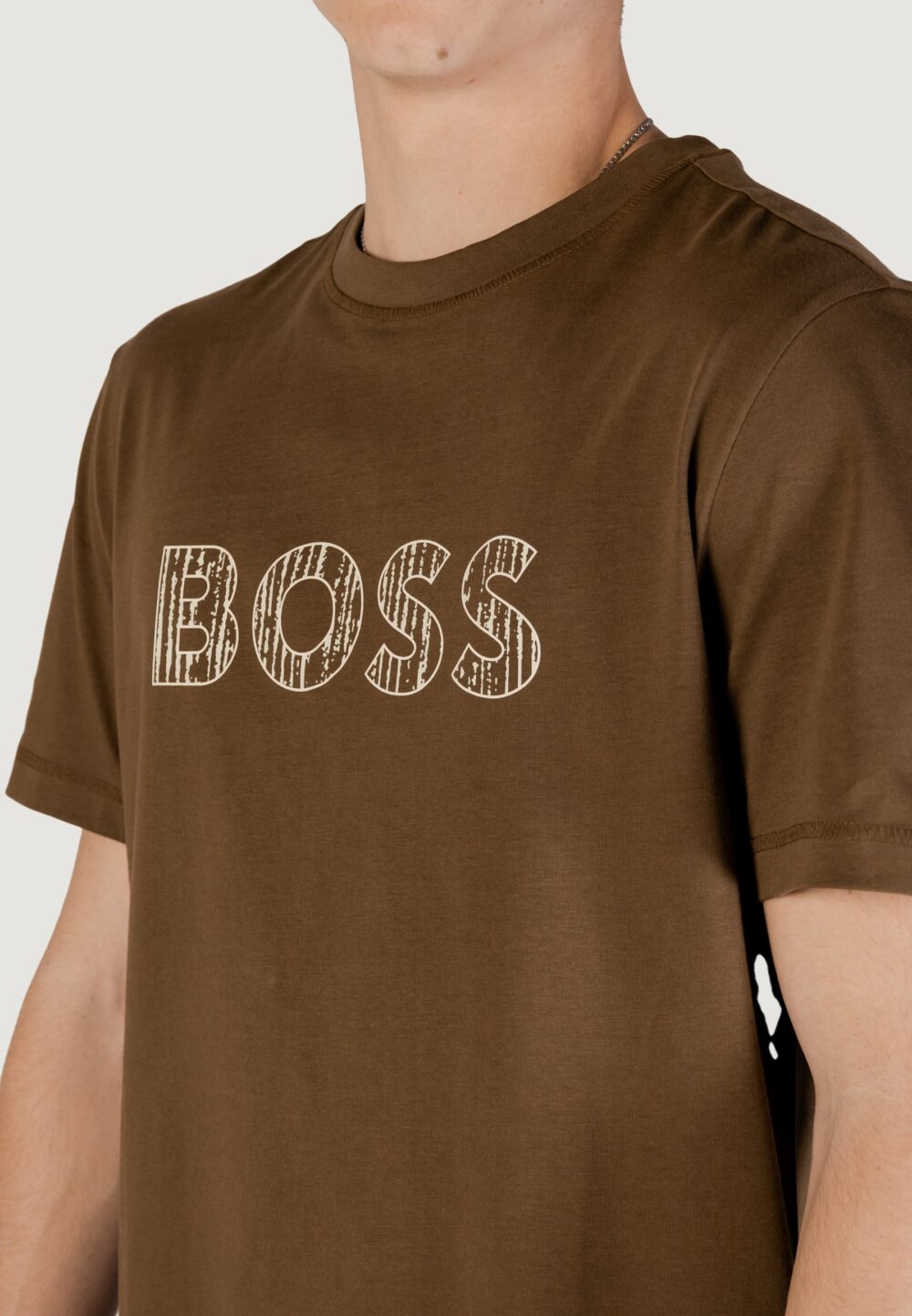 T-shirt Boss Te_logotexture 10262528 01 Verde Oliva - Foto 5