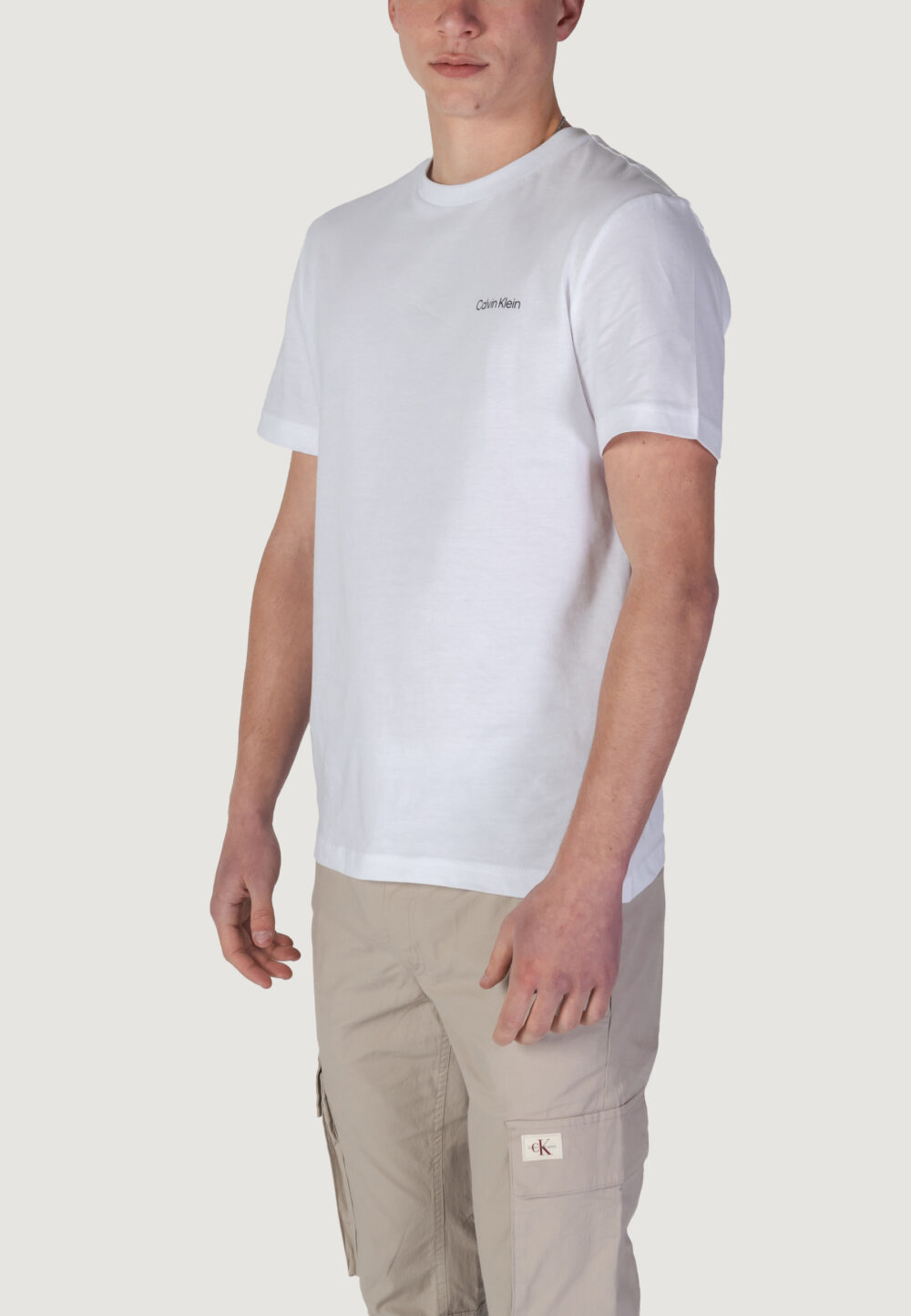 T-shirt Calvin Klein CP-LINEAR BOX LOGO Bianco - Foto 2