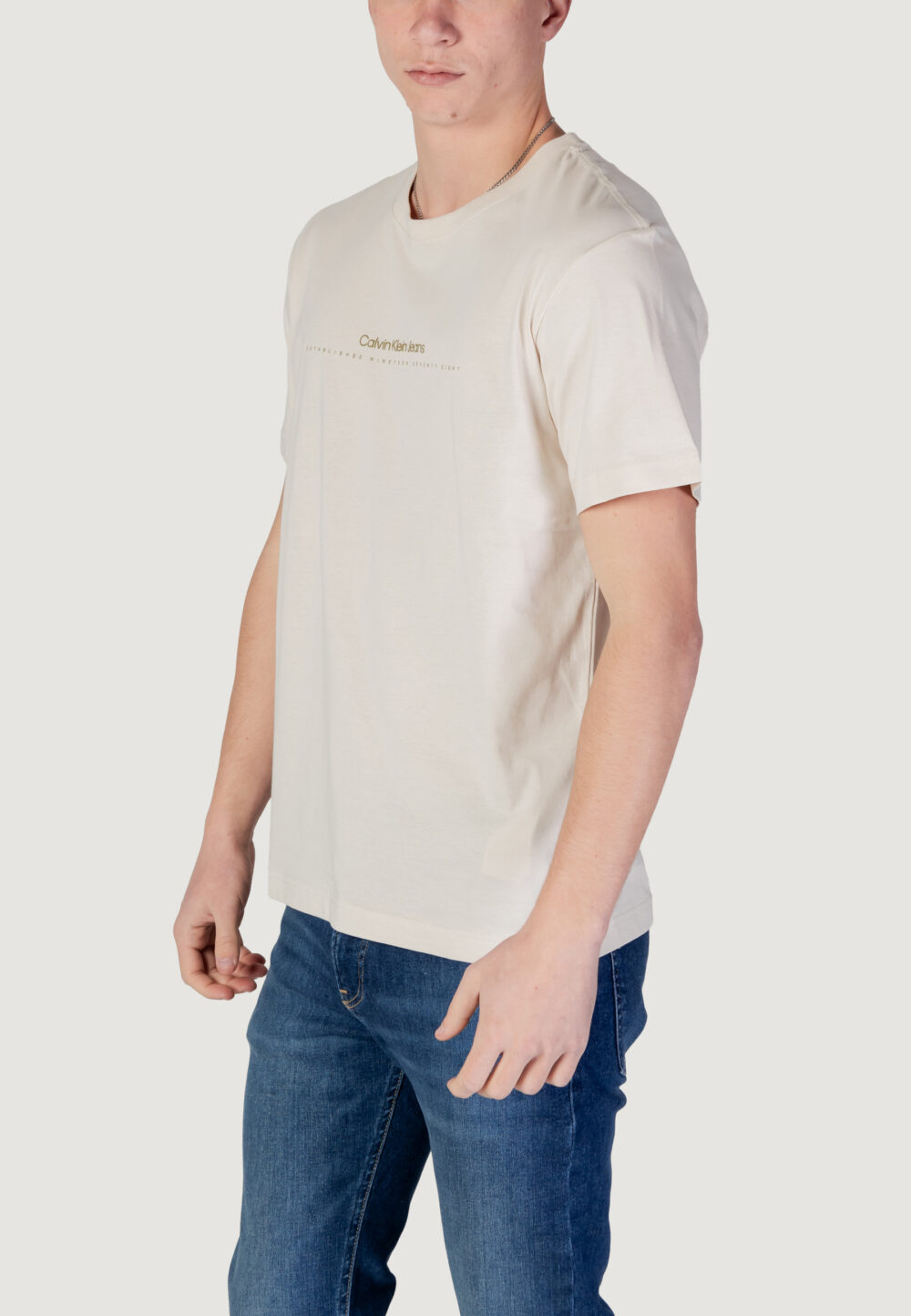 T-shirt Calvin Klein Jeans MINIMAL LOGO TEE Beige chiaro - Foto 2