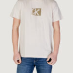 T-shirt Calvin Klein Jeans SMALL CK BOX TEE Beige chiaro - Foto 1