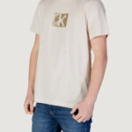 T-shirt Calvin Klein Jeans SMALL CK BOX TEE Beige chiaro - Foto 2