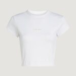 T-shirt Calvin Klein Jeans MONOGRAM BABY TEE Bianco - Foto 5