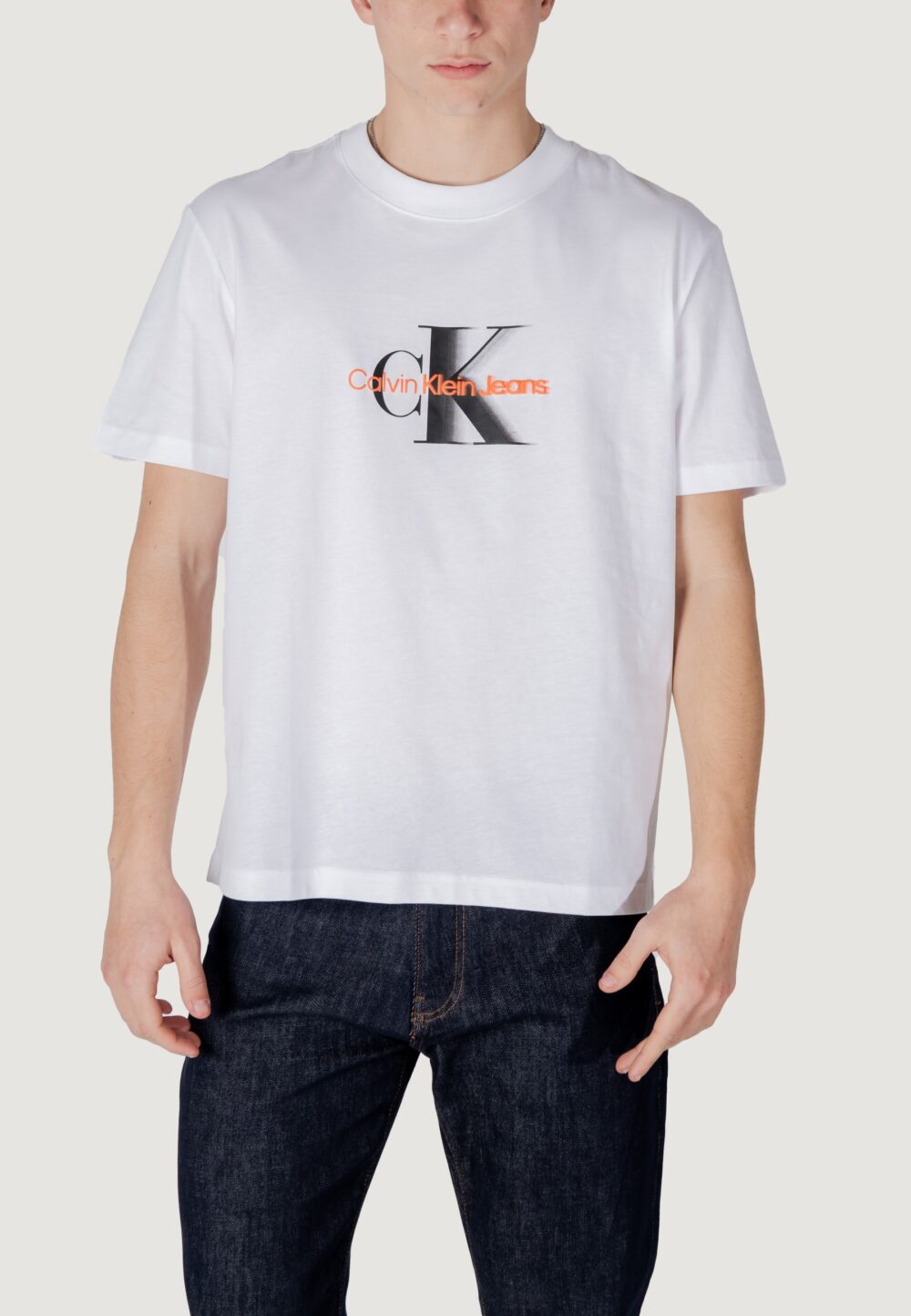 T-shirt Calvin Klein Jeans MONOLOGO SHIFT TEE Bianco - Foto 1