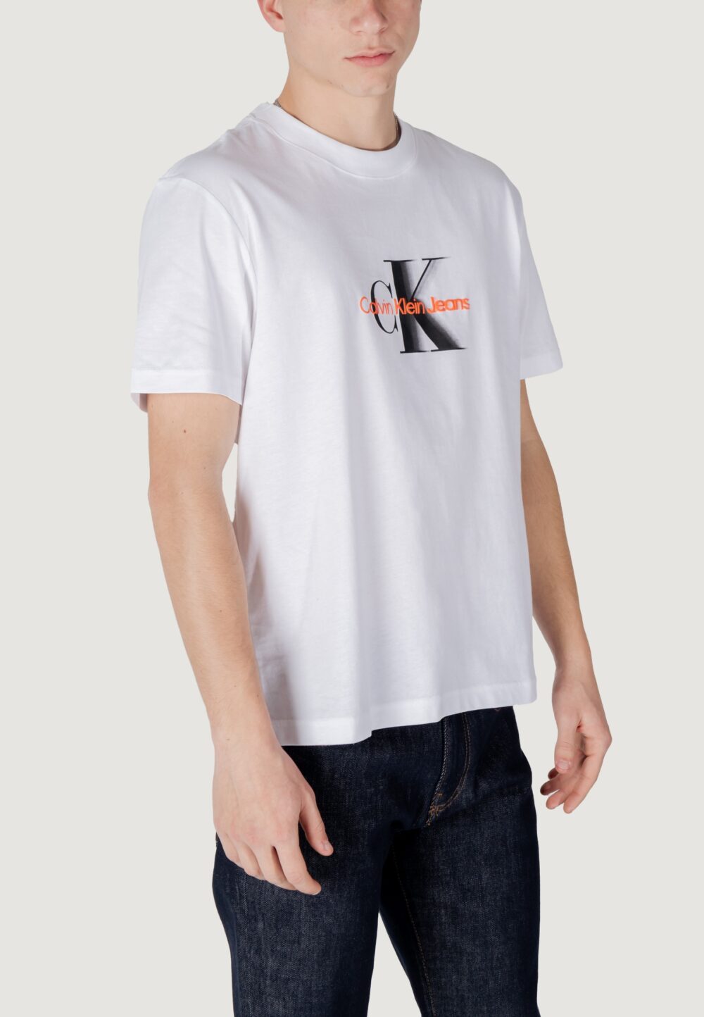 T-shirt Calvin Klein Jeans MONOLOGO SHIFT TEE Bianco - Foto 3