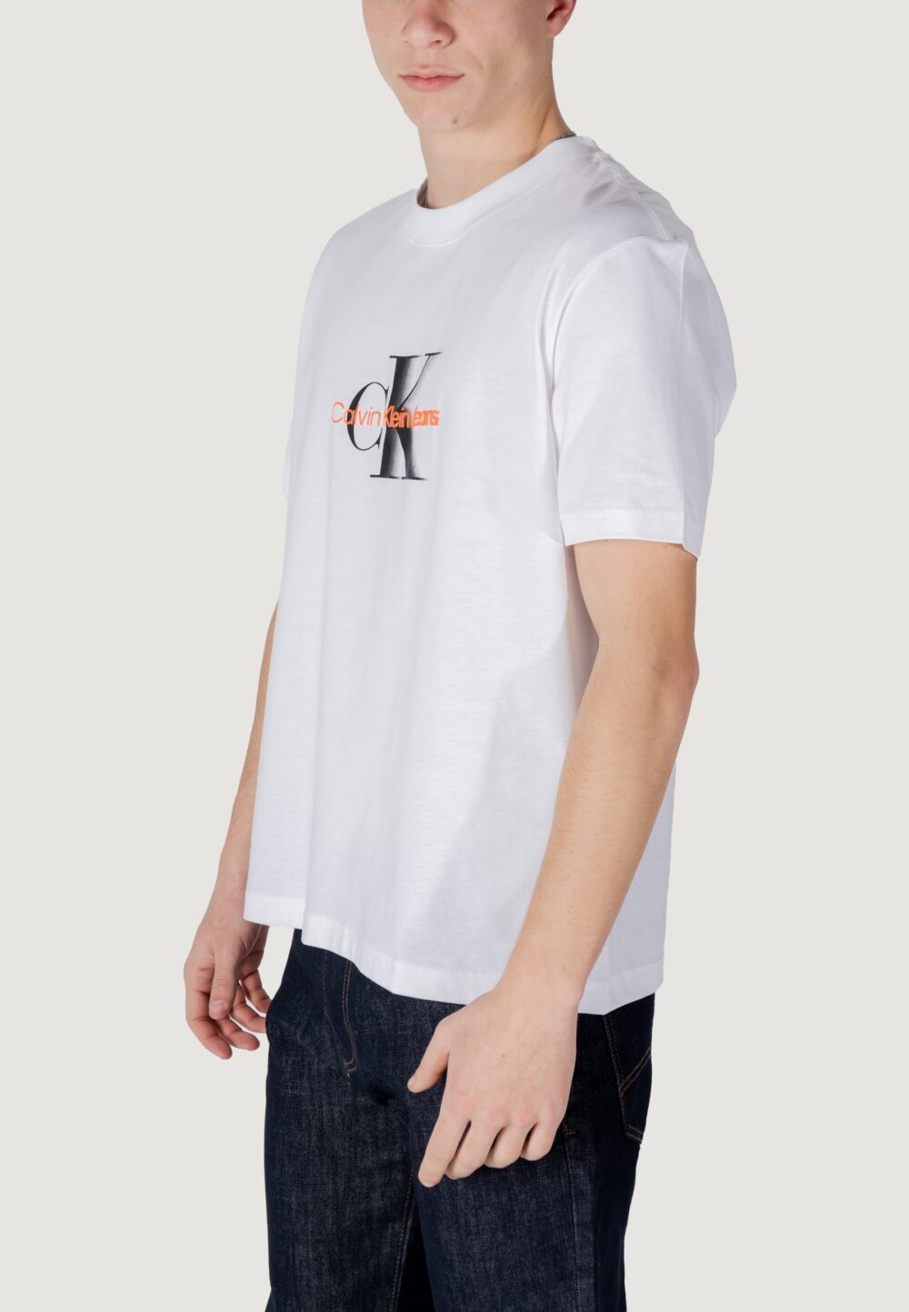 T-shirt Calvin Klein Jeans MONOLOGO SHIFT TEE Bianco - Foto 4