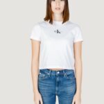 T-shirt Calvin Klein Jeans MONOLOGO BABY Bianco - Nero - Foto 5