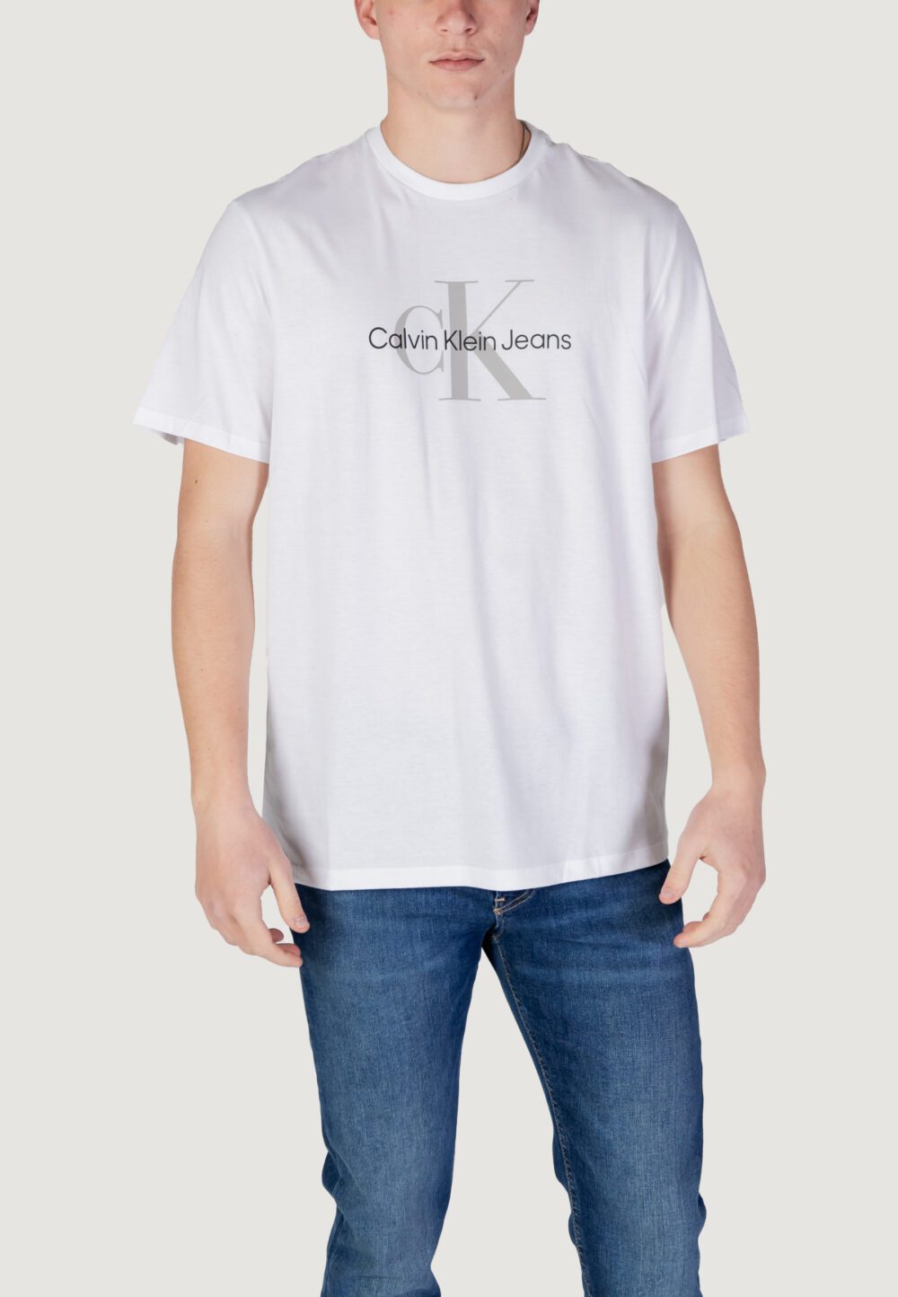 T-shirt Calvin Klein Jeans SS HERO MONOGRAM TEE Bianco - Foto 1