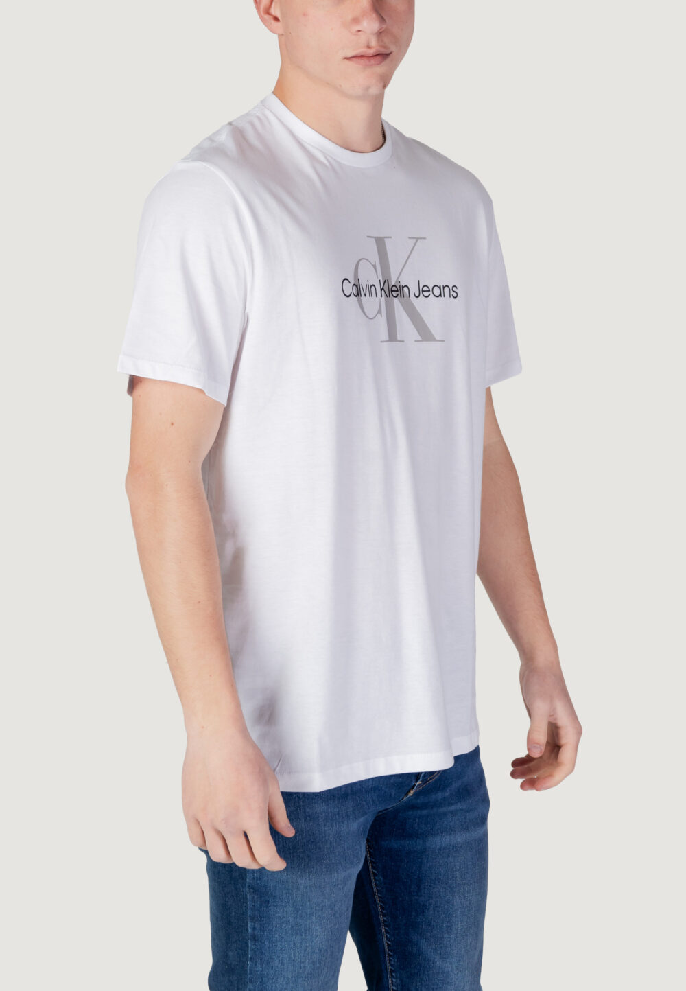 T-shirt Calvin Klein Jeans SS HERO MONOGRAM TEE Bianco - Foto 3