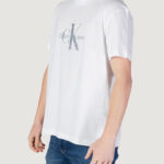 T-shirt Calvin Klein Jeans TEXTURED MONOLOGO TEE Bianco - Foto 2