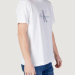 T-shirt Calvin Klein Jeans TEXTURED MONOLOGO TEE Bianco - Foto 3