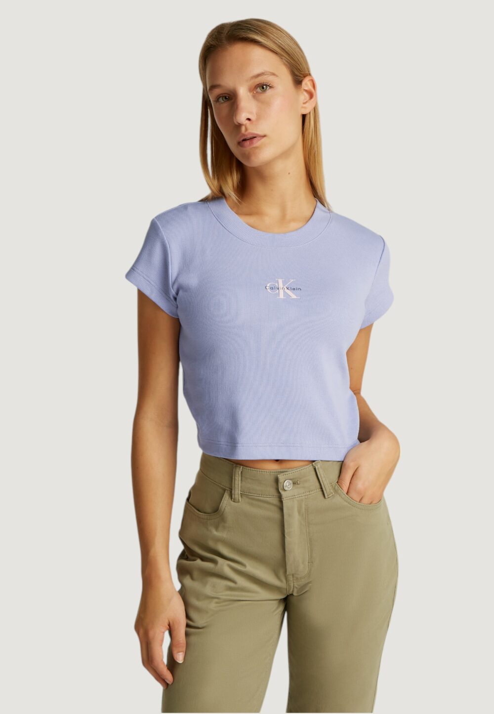 T-shirt Calvin Klein Jeans MONOGRAM BABY TEE Lilla - Foto 1