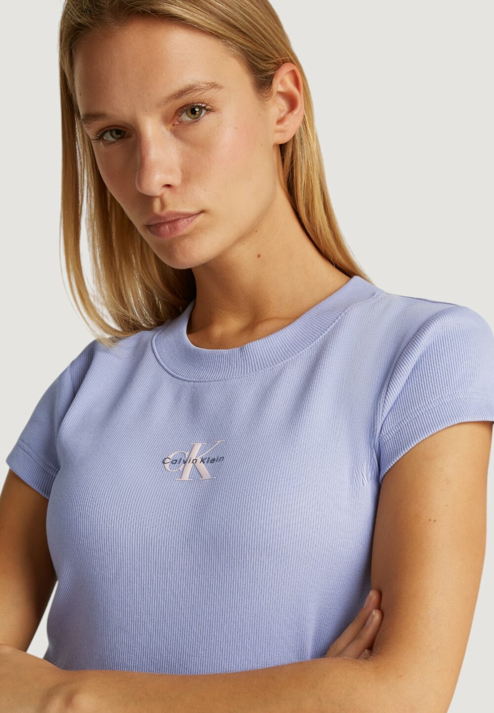 T-shirt Calvin Klein Jeans MONOGRAM BABY TEE Lilla - Foto 4