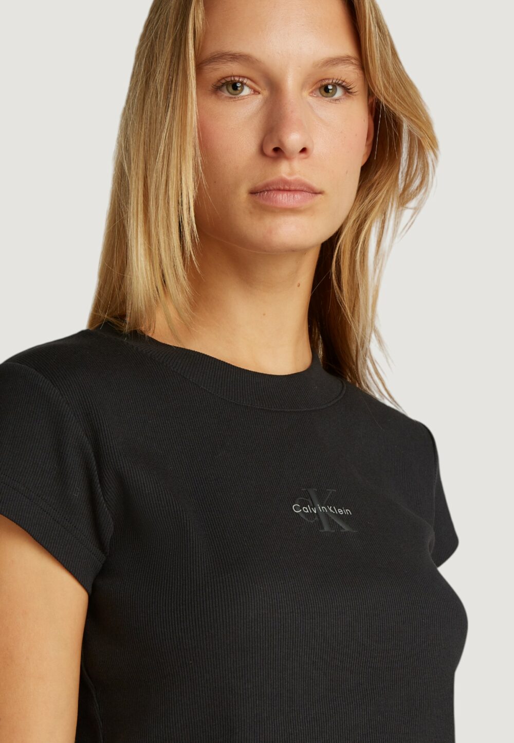 T-shirt Calvin Klein Jeans MONOGRAM BABY TEE Nero - Foto 4