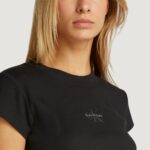 T-shirt Calvin Klein Jeans MONOGRAM BABY TEE Nero - Foto 4