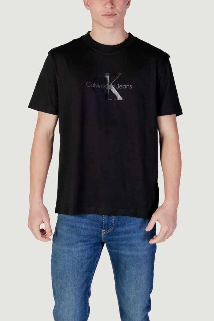 T-shirt Calvin Klein SHINY MONOLOGO TEE Nero