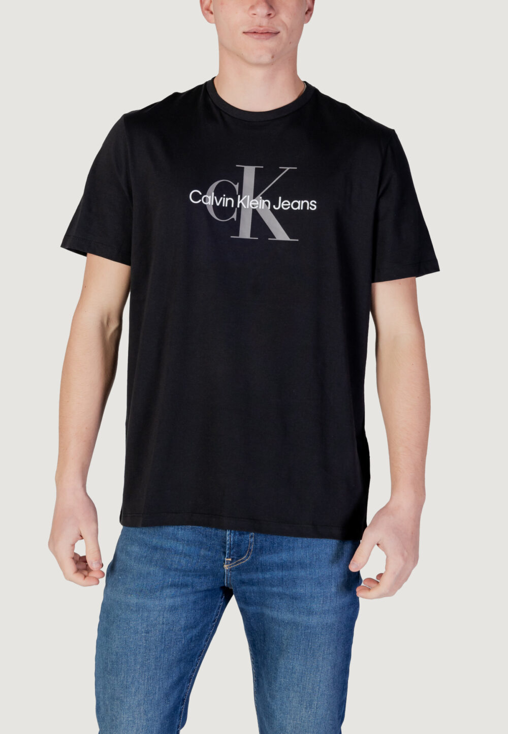 T-shirt Calvin Klein Jeans SS HERO MONOGRAM TEE Nero - Foto 1