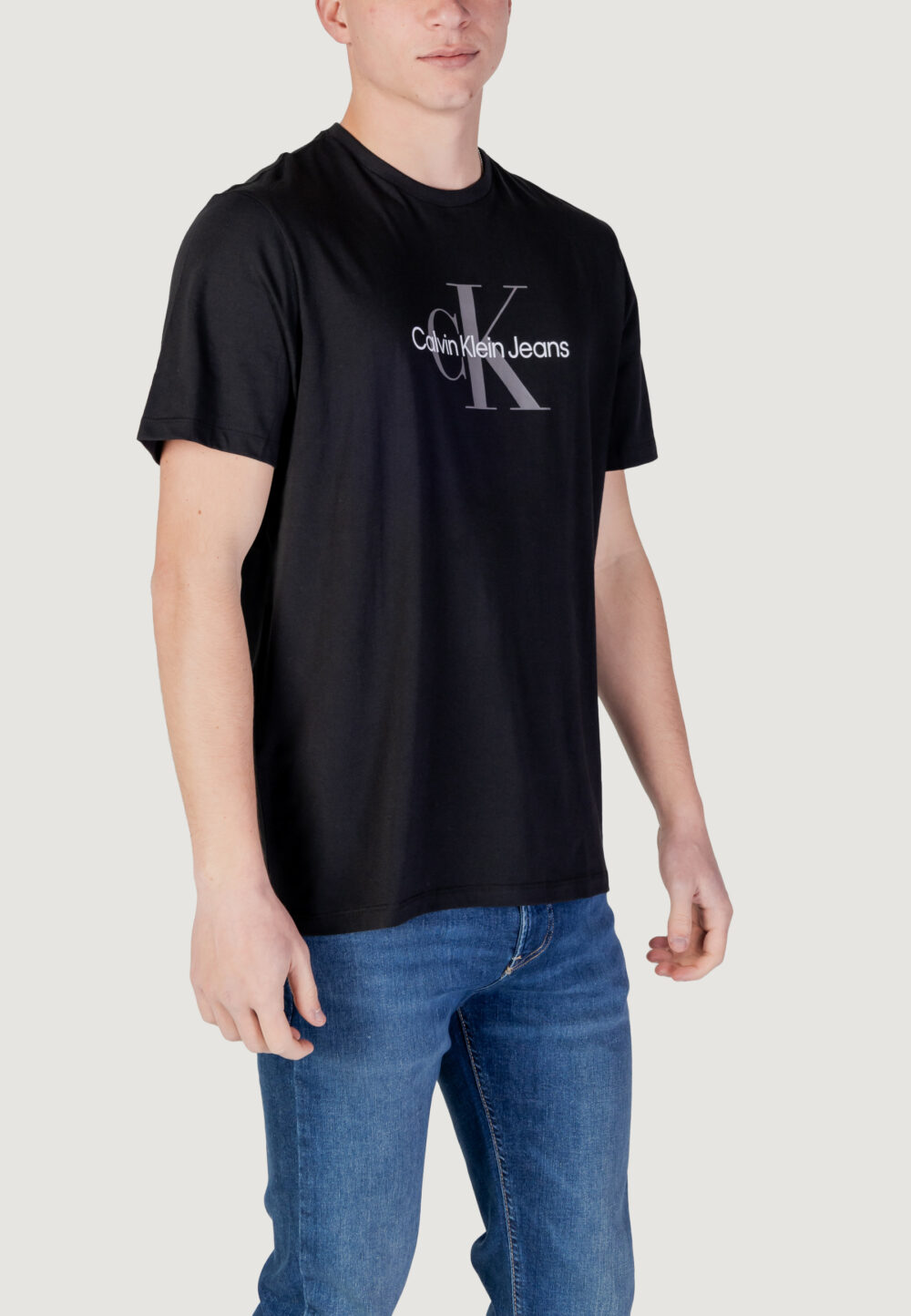 T-shirt Calvin Klein Jeans SS HERO MONOGRAM TEE Nero - Foto 3