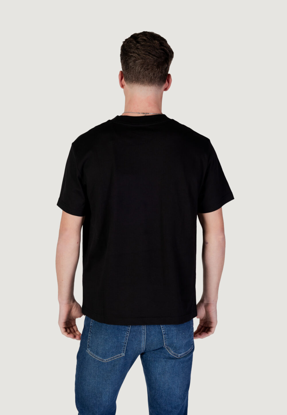 T-shirt Calvin Klein Jeans TEXTURED MONOLOGO TEE Nero - Foto 4