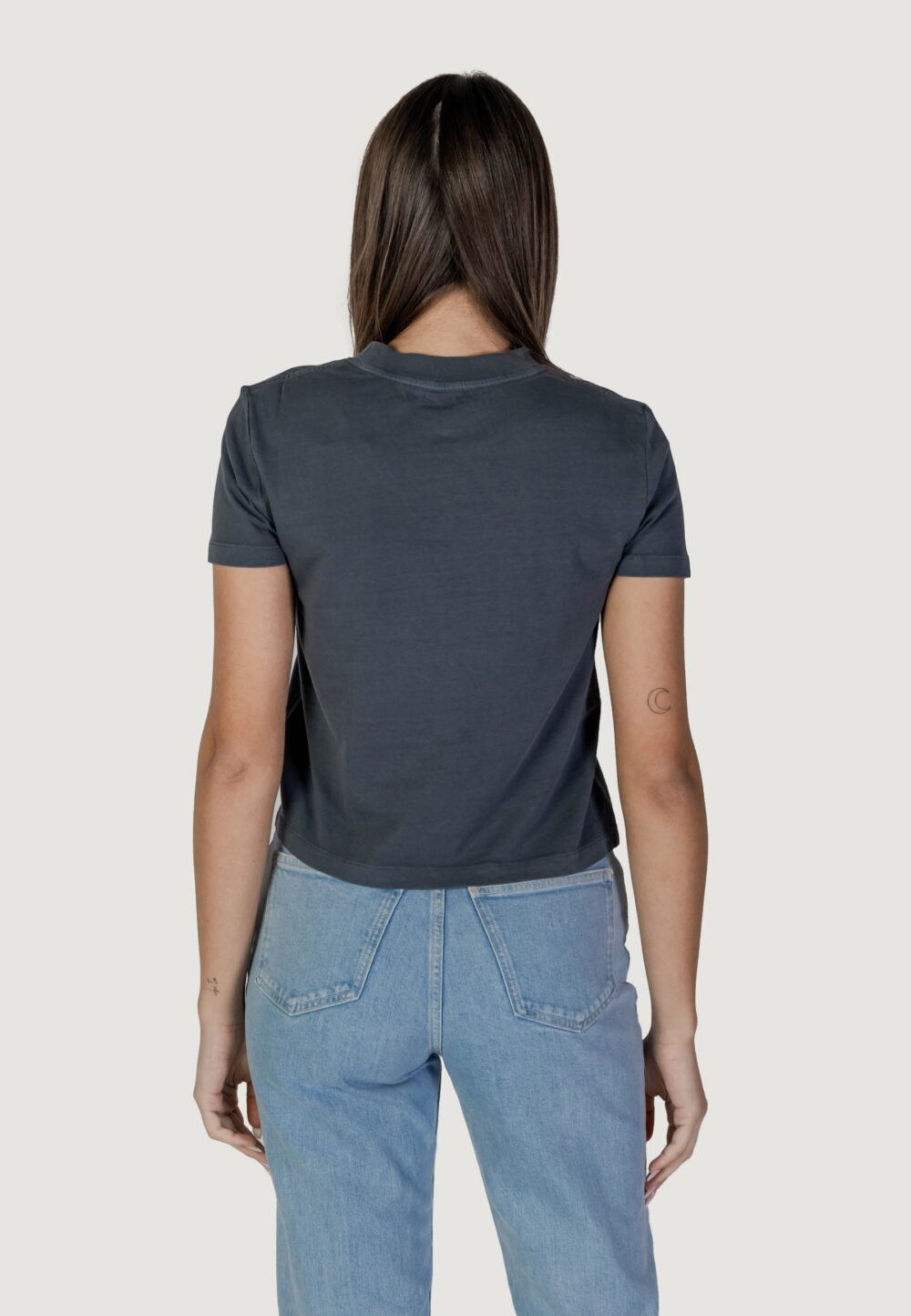 T-shirt Calvin Klein Jeans WASHED PUFF PRINT Nero - Foto 4