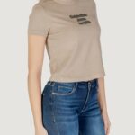 T-shirt Calvin Klein Jeans WASHED PUFF PRINT Taupe - Foto 1