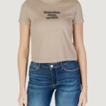 T-shirt Calvin Klein Jeans WASHED PUFF PRINT Taupe - Foto 3