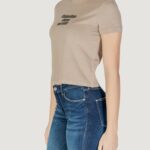 T-shirt Calvin Klein Jeans WASHED PUFF PRINT Taupe - Foto 4