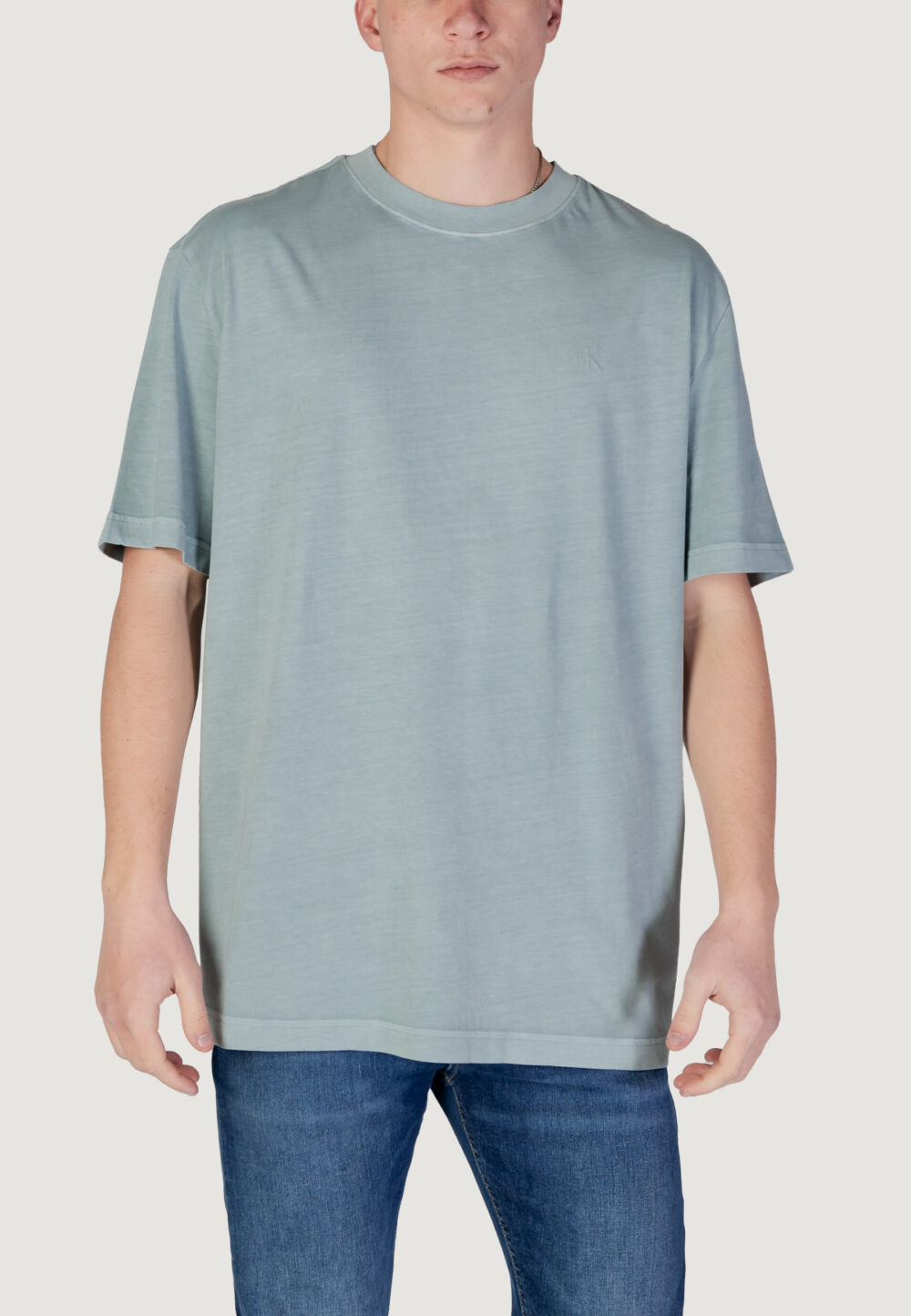 T-shirt Calvin Klein Jeans WASHED PUFF PRINT Verde - Foto 1