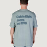 T-shirt Calvin Klein Jeans WASHED PUFF PRINT Verde - Foto 5