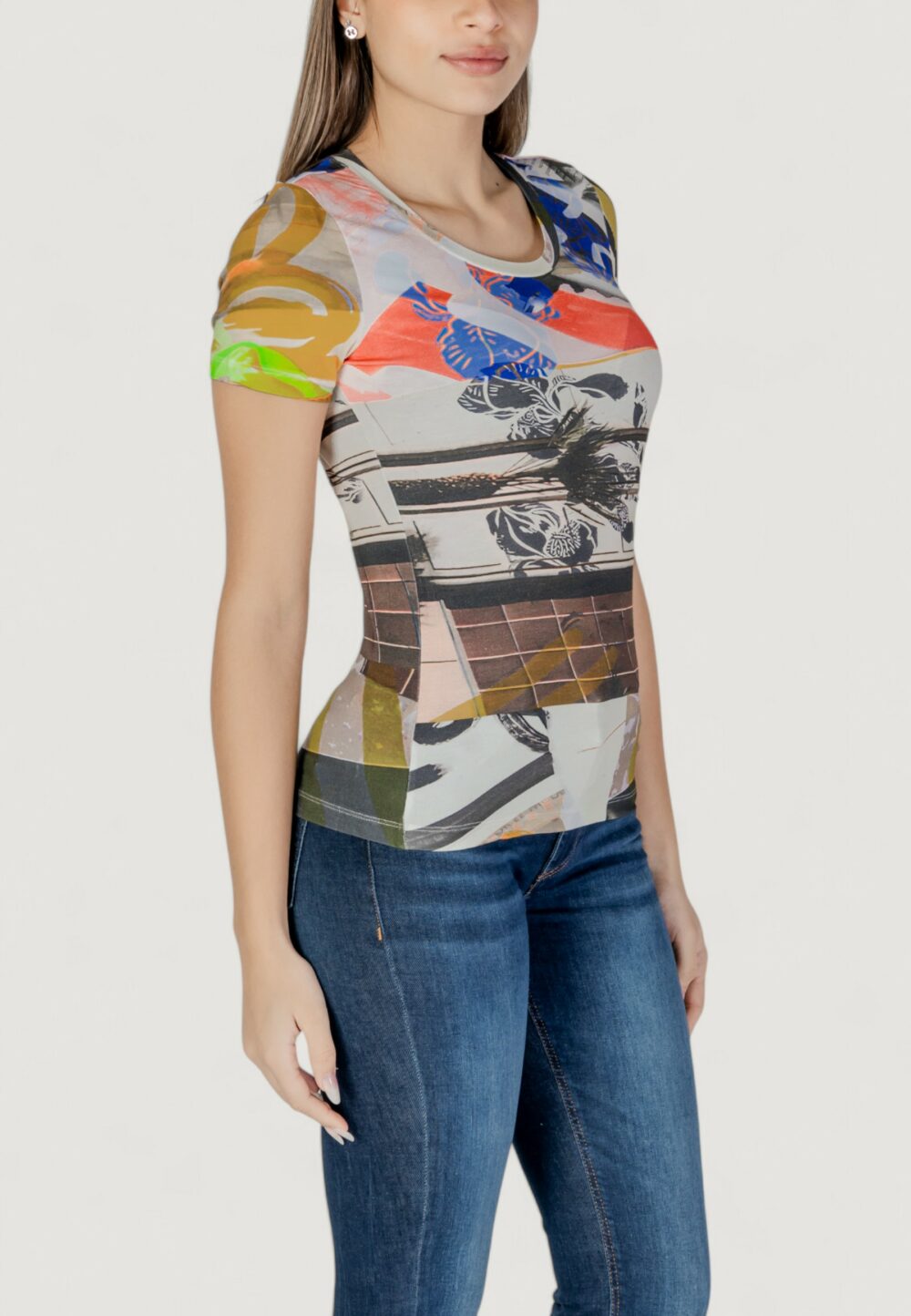 T-shirt Desigual TS_COLLAGE Beige - Foto 3