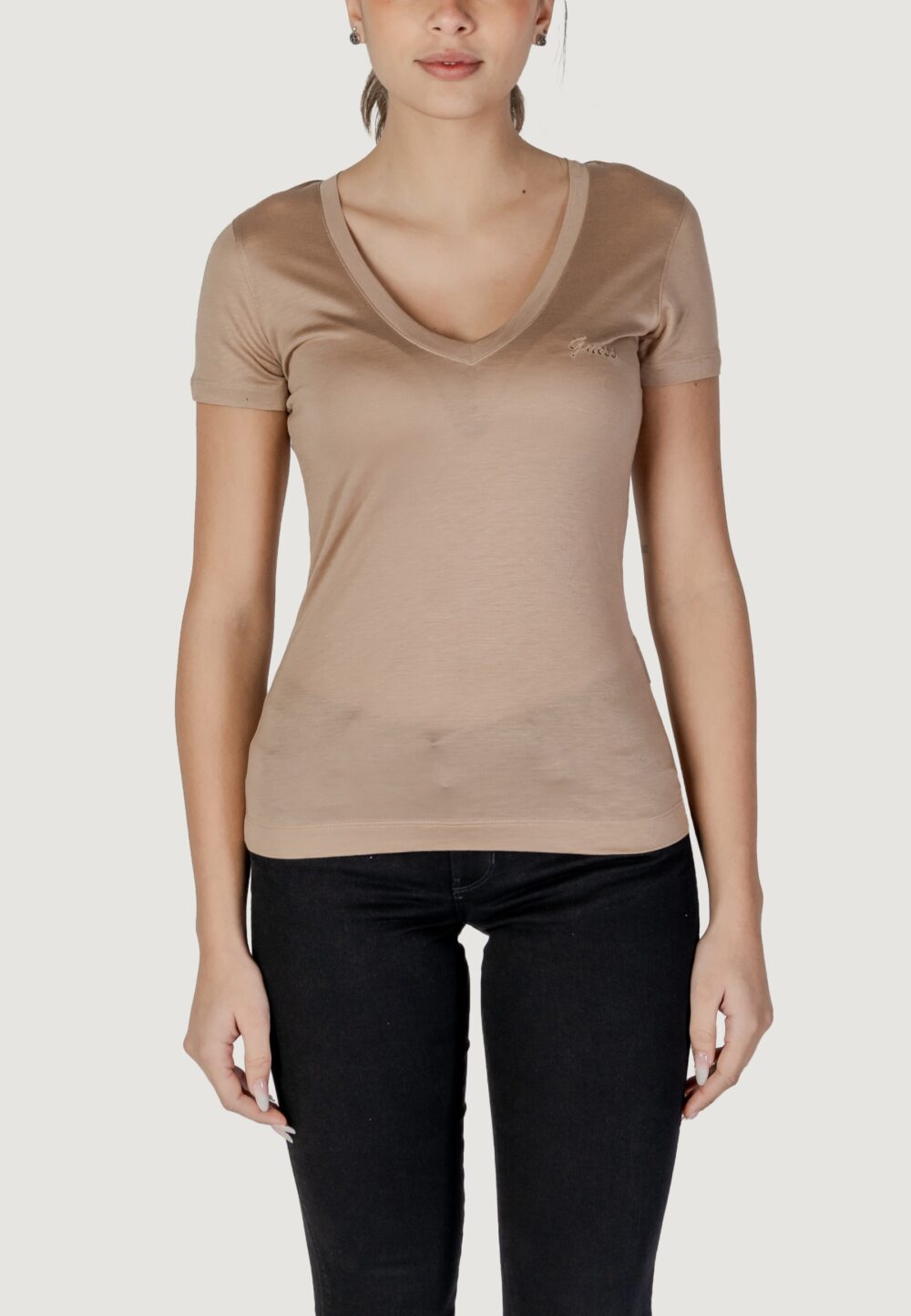 T-shirt Guess VN SS LIGHT BASIC Beige scuro - Foto 1