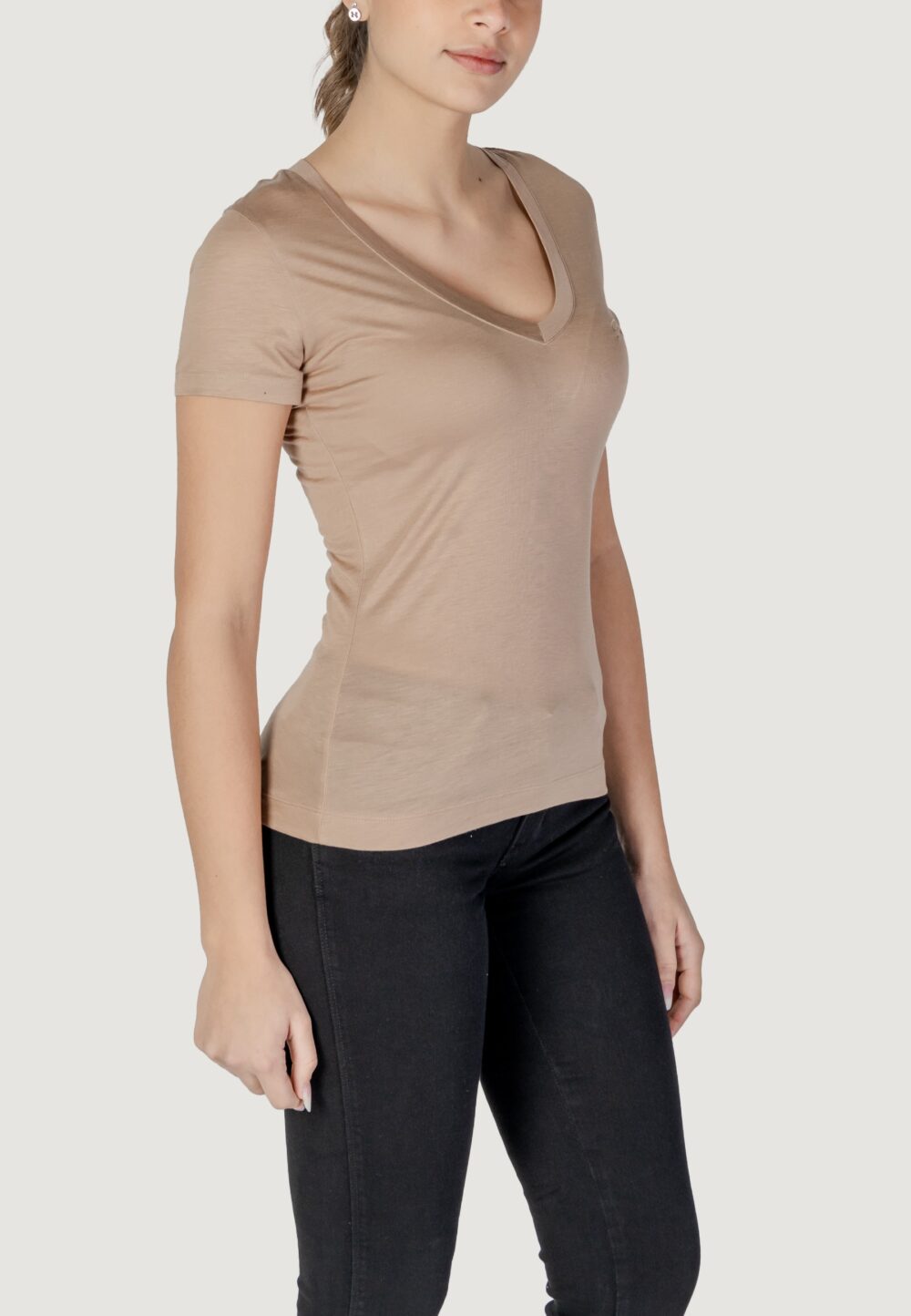 T-shirt Guess VN SS LIGHT BASIC Beige scuro - Foto 3