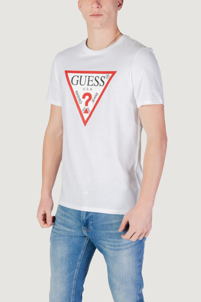 T-shirt Guess CN SS ORIGINAL LOGO Bianco