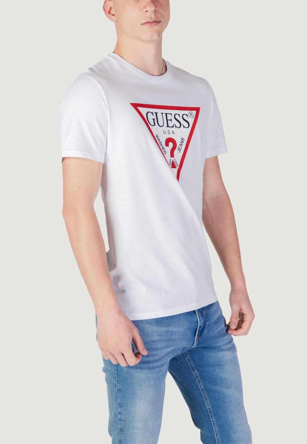 T-shirt Guess CN SS ORIGINAL LOGO Bianco - Foto 2