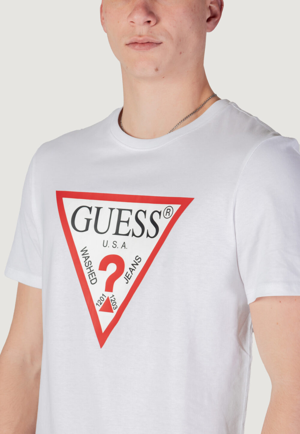 T-shirt Guess CN SS ORIGINAL LOGO Bianco - Foto 5