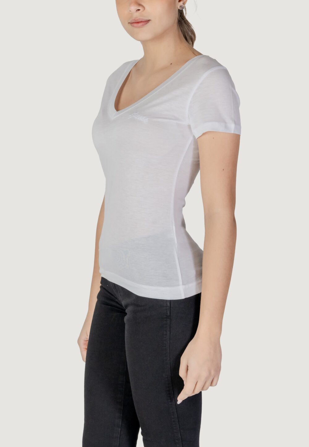 T-shirt Guess VN SS LIGHT BASIC Bianco - Foto 4