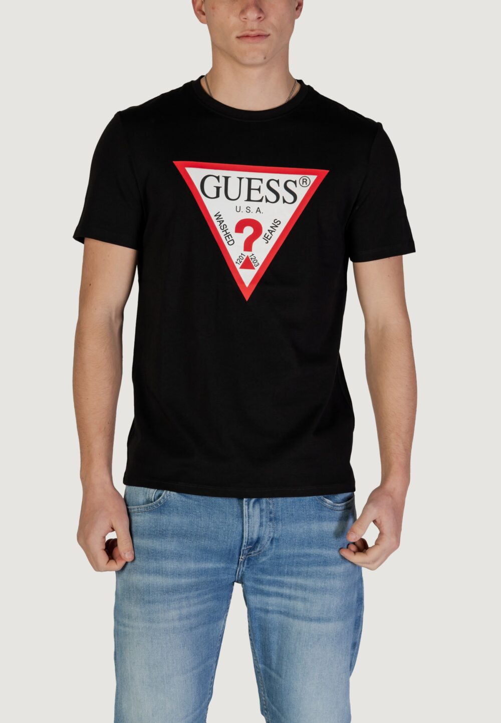 T-shirt Guess CN SS ORIGINAL LOGO Nero - Foto 2