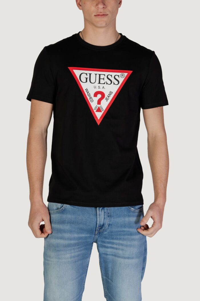 T-shirt Guess CN SS ORIGINAL LOGO Nero