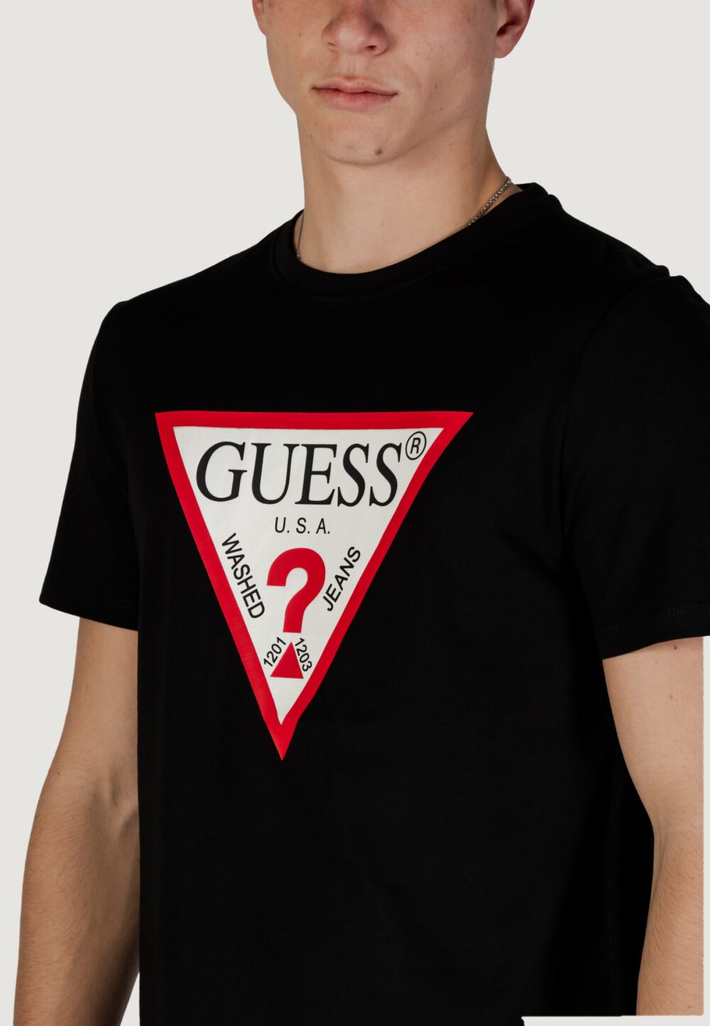 T-shirt Guess CN SS ORIGINAL LOGO Nero - Foto 3