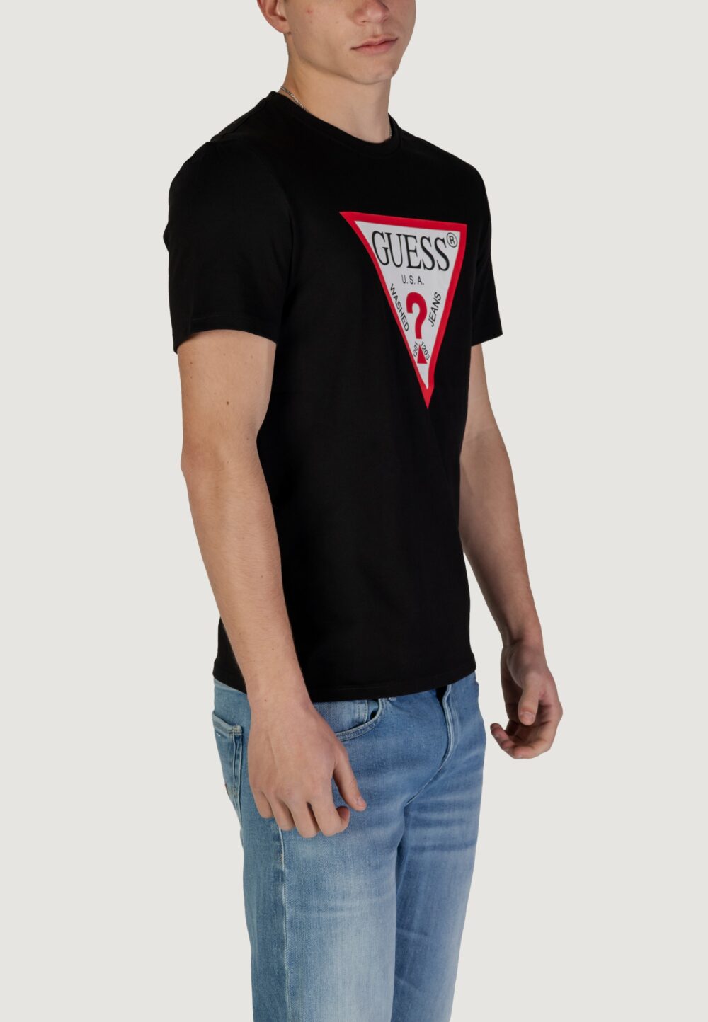 T-shirt Guess CN SS ORIGINAL LOGO Nero - Foto 4