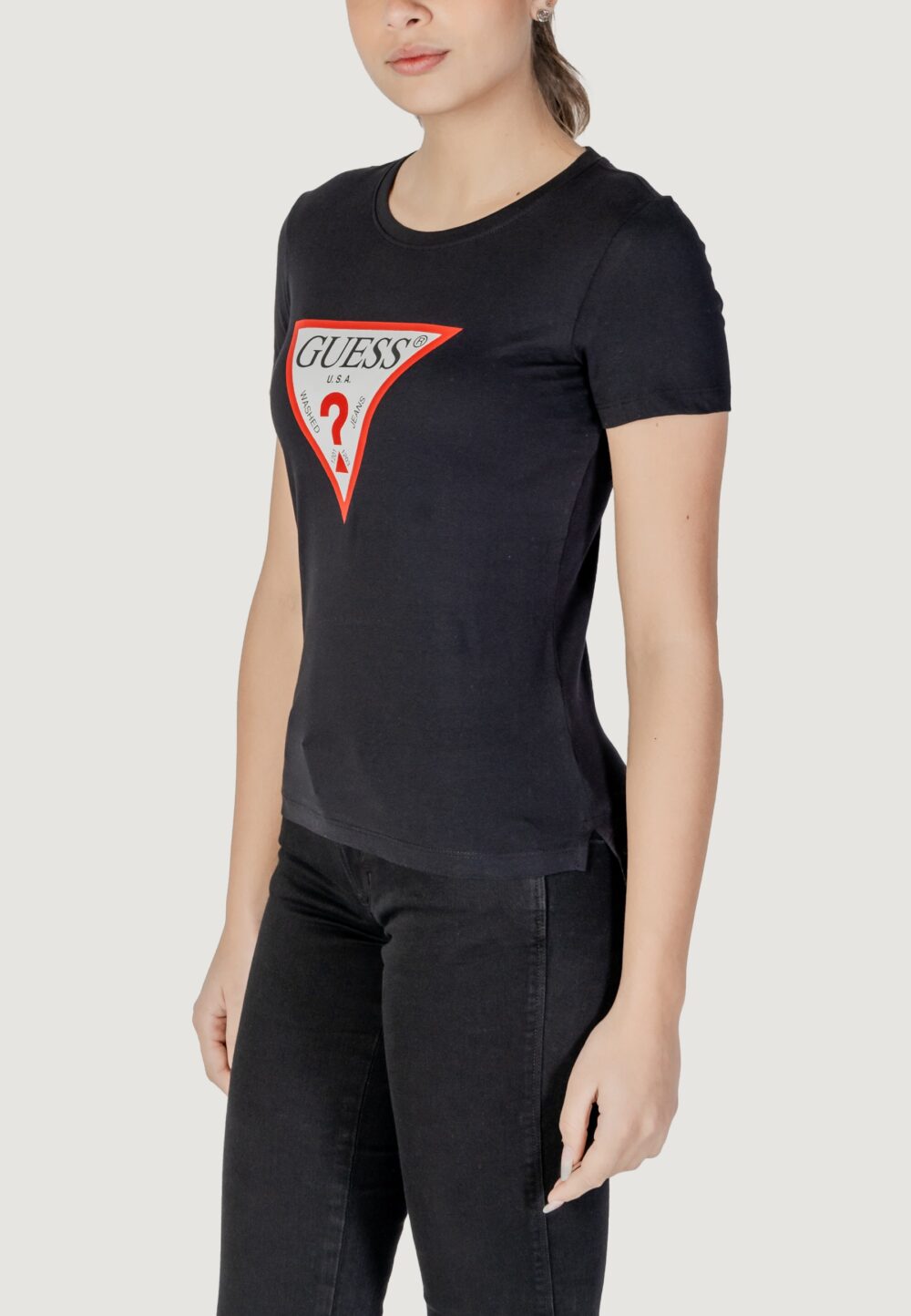 T-shirt Guess SS CN ORIGINAL TEE Nero - Foto 3