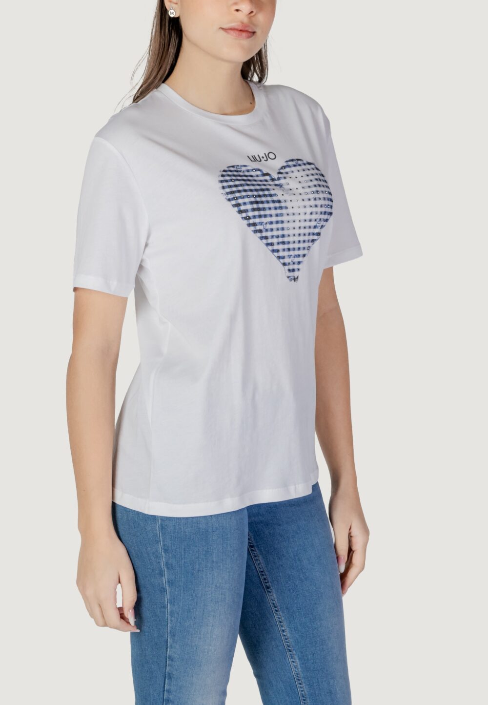 T-shirt Liu-Jo ECS MODA M/C Bianco - Blu - Foto 2