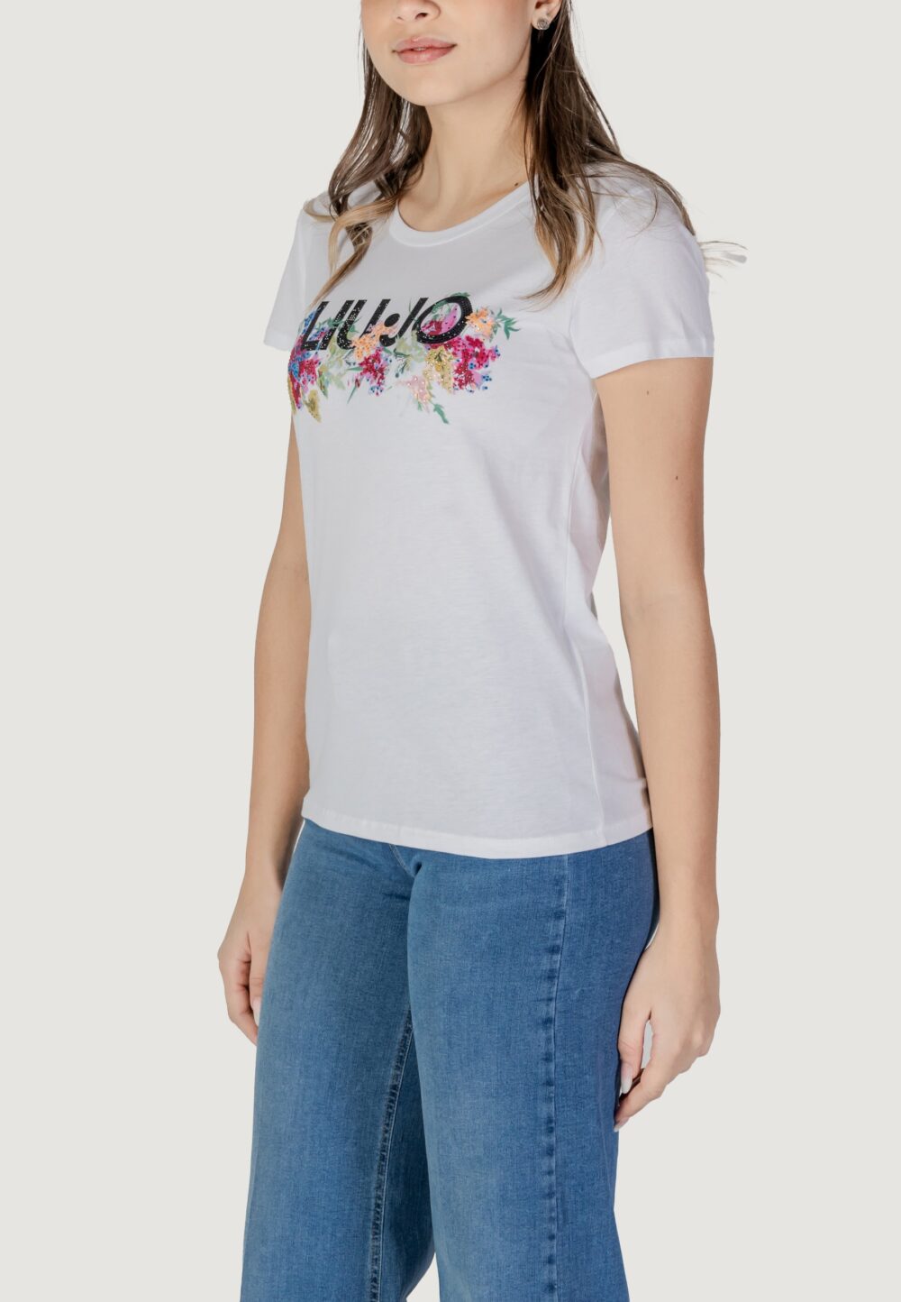 T-shirt Liu-Jo ECS MODA M/C Bianco - Foto 4