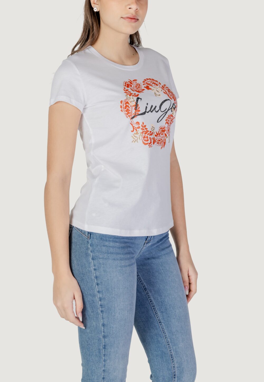 T-shirt Liu-Jo ECS MODA M/C Bianco - Oro - Foto 2