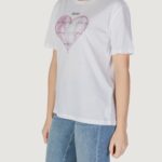 T-shirt Liu-Jo ECS MODA M/C Bianco - Rosa - Foto 4