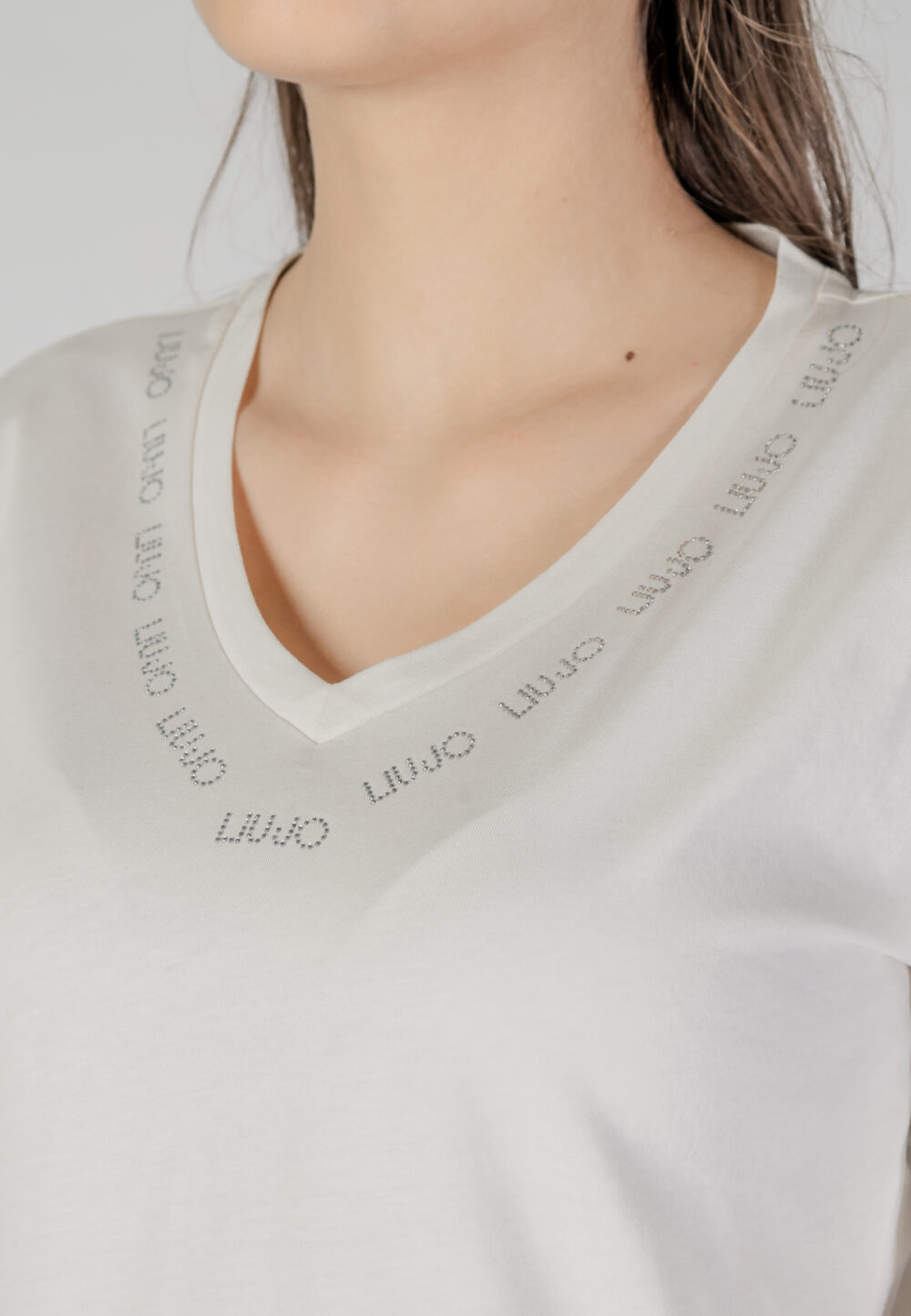 T-shirt Liu-Jo ECS MODA M/C Latte - Foto 5